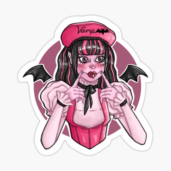 My newest Y💗tube video is up! Go watch the cute quick little speed draw of  this vampire heart draculaura sticker. #draculaura…