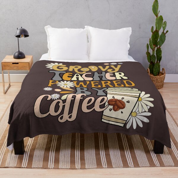 Item preview, Groovy Teacher Powered By Coffee/ Brown/ 60s 70s 80s Disco designed and sold by Designs By YL.