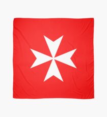 MALTA, Malteser, Amalfikreuz, Malteserkreuz, Ritterhospitaller, WEISS auf ROT Tuch
