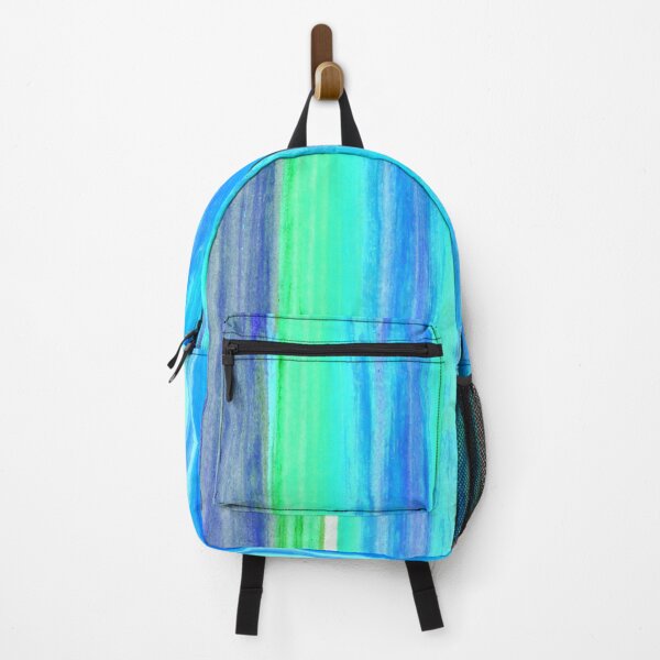 Item preview, Neon Cyan Color Striations Painting designed and sold by Daydreamer Alley.