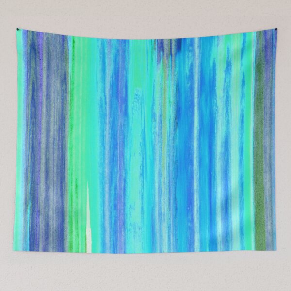 Item preview, Neon Cyan Color Striations Painting designed and sold by Daydreamer Alley.