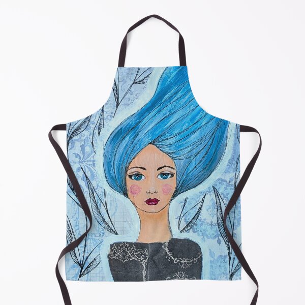 Item preview, Lady in Blue portrait painting designed and sold by Undertheoaktree.
