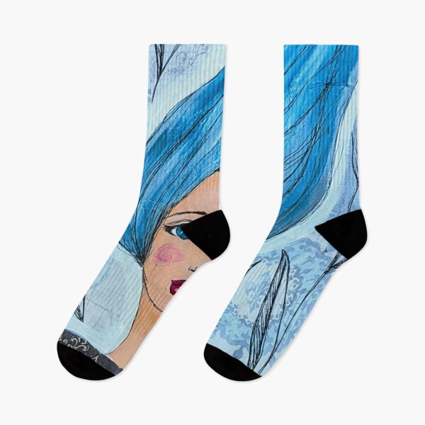 Item preview, Lady in Blue portrait painting designed and sold by Undertheoaktree.