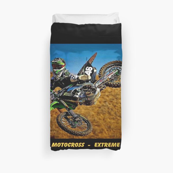 Affiche publicitaire de moto Dirt Bike Racing. Housse de couette