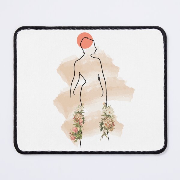 Item preview, One line minimalist woman: vintage flower and watercolor canva designed and sold by HA Design.