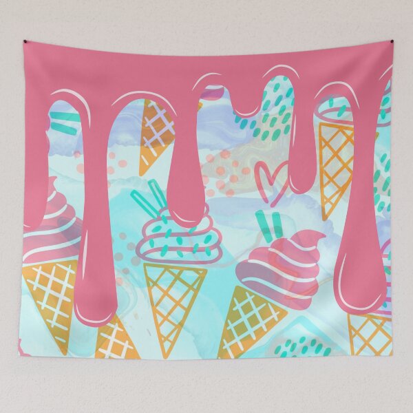 Item preview, summer pink melting ice cream pattern designed and sold by Beeroclock.