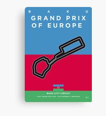 My F1 BAKU Race Track Minimal Poster Canvas Print