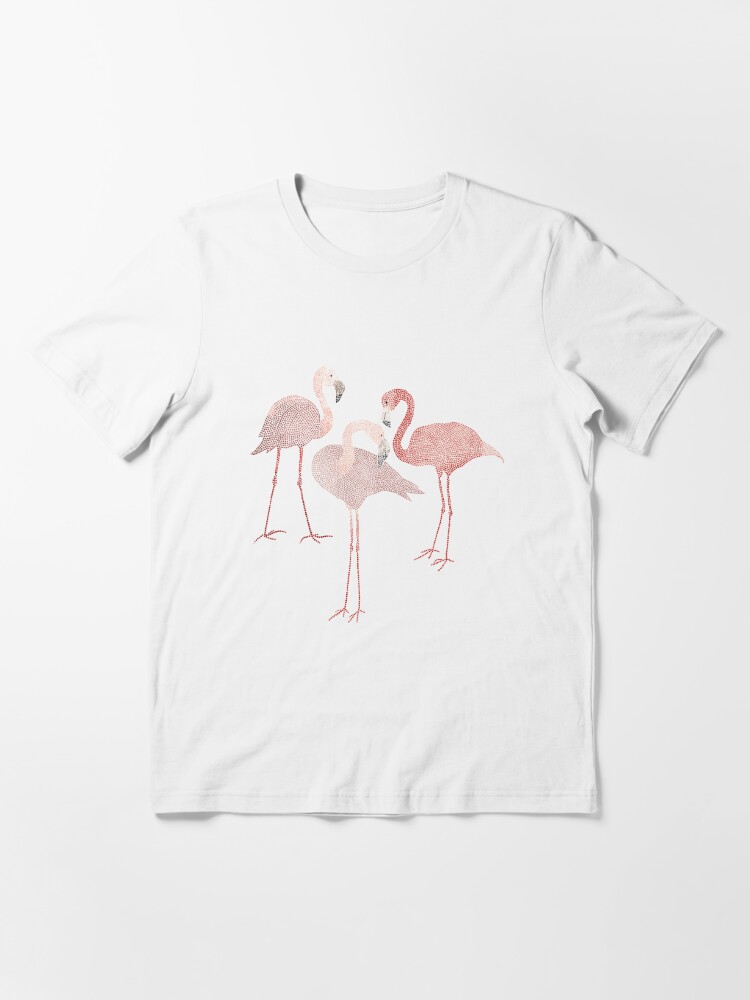 navy blue shirt with pink flamingos