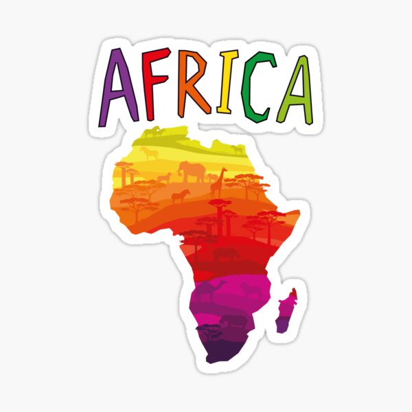 "colorful africa map with multiple color,south africa scotland" Sticker