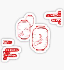 lampions japonais rouges Sticker