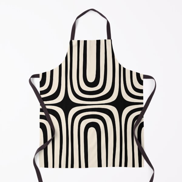 Item preview, Midcentury Modern Confaab Abstract Pattern in Black and Almond Cream designed and sold by kierkegaard.