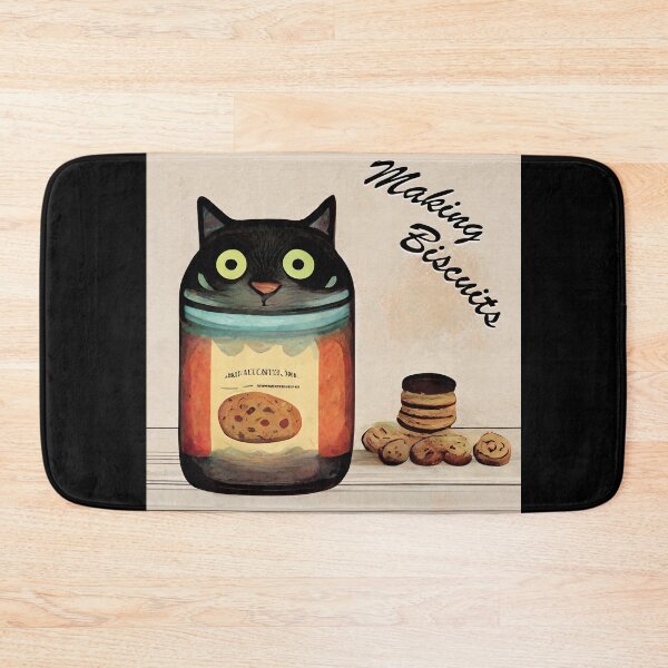 Item preview, Funny Black Cute Cat Making Biscuits With Love in a Cookie Jar designed and sold by MattsMultiverse.
