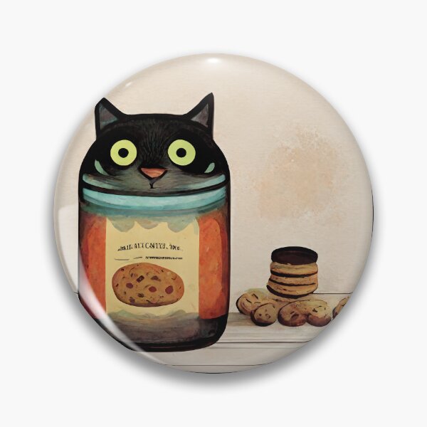 Item preview, Funny Black Cute Cat Making Biscuits With Love in a Cookie Jar No Text designed and sold by MattsMultiverse.