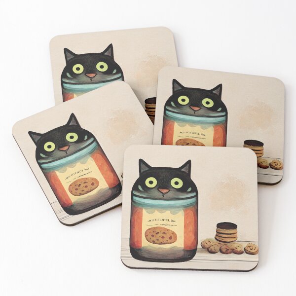 Item preview, Funny Black Cute Cat Making Biscuits With Love in a Cookie Jar No Text designed and sold by MattsMultiverse.