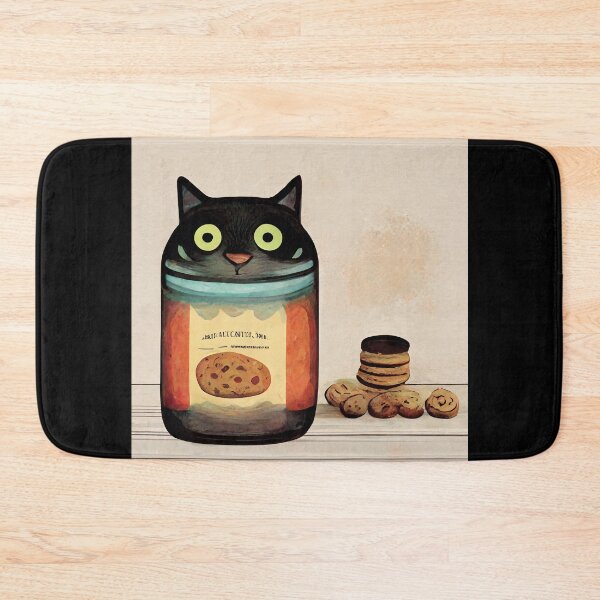 Item preview, Funny Black Cute Cat Making Biscuits With Love in a Cookie Jar No Text designed and sold by MattsMultiverse.