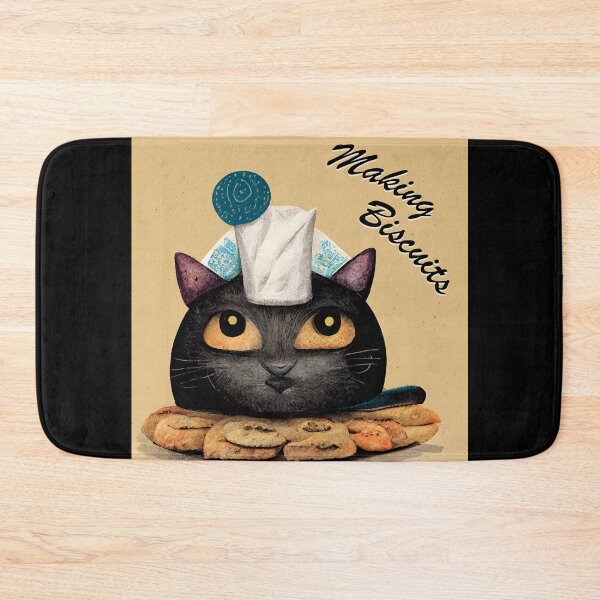 Item preview, Funny Black Cute Cat Making Biscuits With Love with Milk on Head designed and sold by MattsMultiverse.