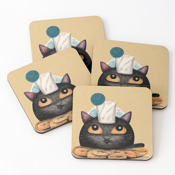 Item preview, Funny Black Cute Cat Making Biscuits With Love with Milk on Head No Text designed and sold by MattsMultiverse.