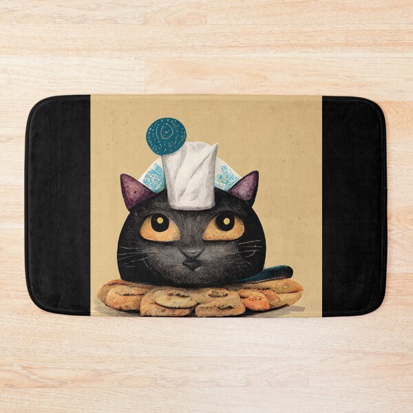 Item preview, Funny Black Cute Cat Making Biscuits With Love with Milk on Head No Text designed and sold by MattsMultiverse.