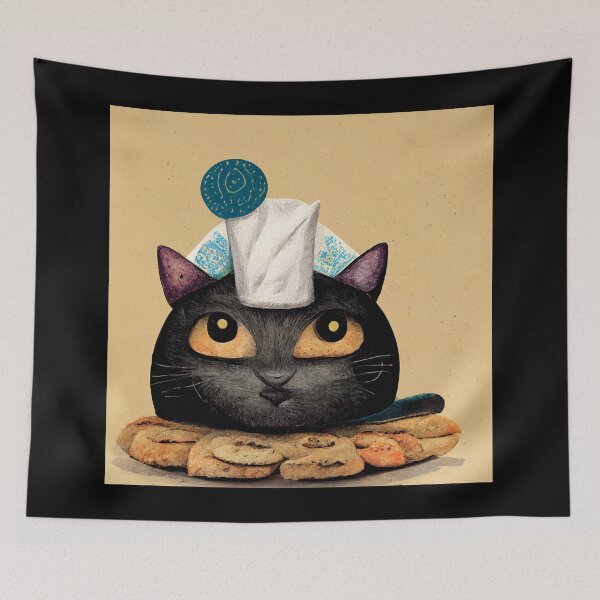 Item preview, Funny Black Cute Cat Making Biscuits With Love with Milk on Head No Text designed and sold by MattsMultiverse.