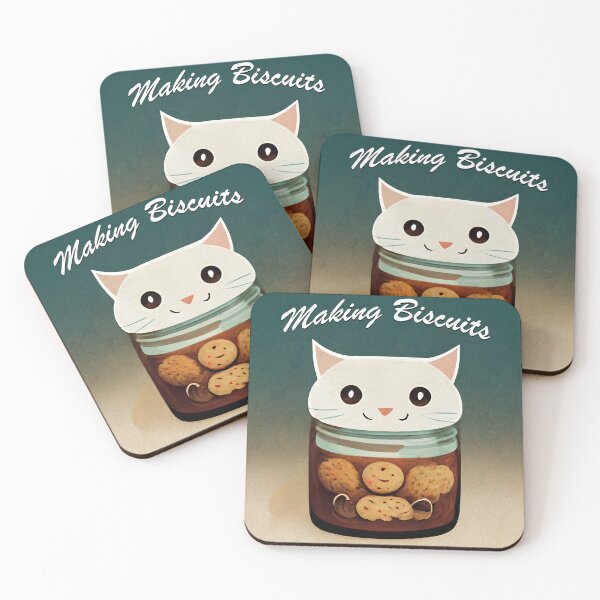 Item preview, Funny White Cute Cat Making Biscuits With Love in a Cookie Jar designed and sold by MattsMultiverse.