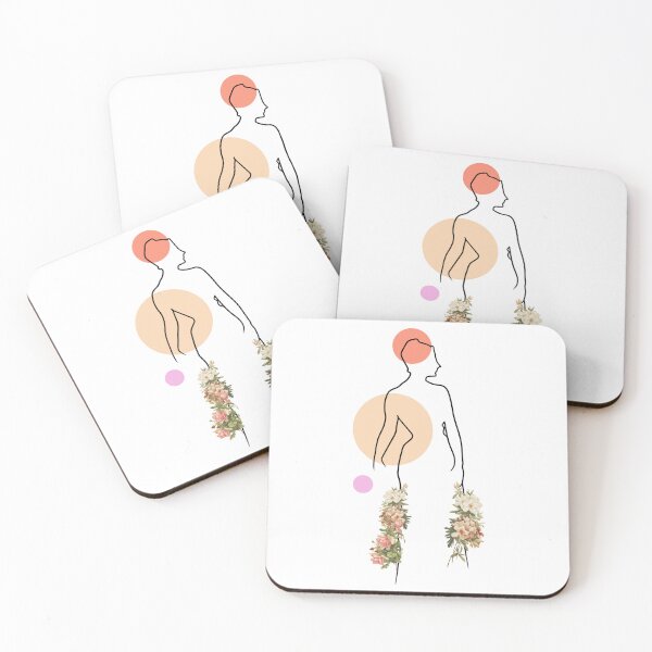 Item preview, One line minimalist woman: vintage flowers canva. designed and sold by HA  Design.