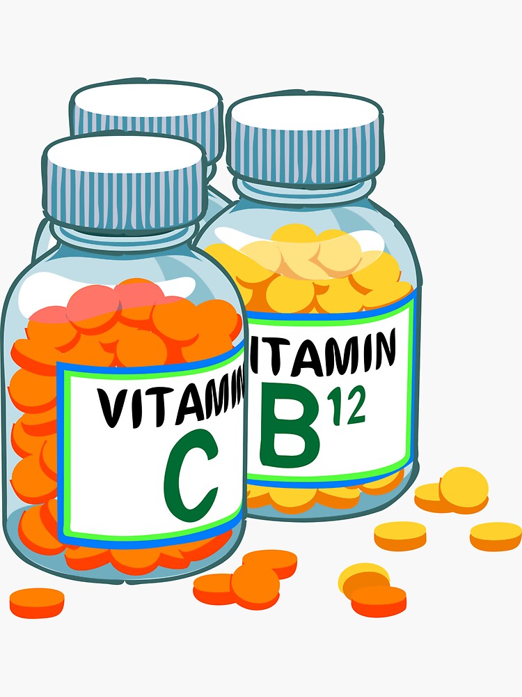 "Vitamins C, B12" Sticker for Sale by fourretout Redbubble
