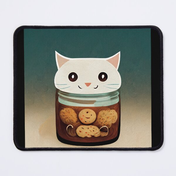 Item preview, Funny White Cute Cat Making Biscuits With Love in a Cookie Jar No Text designed and sold by MattsMultiverse.