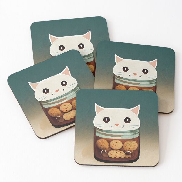 Item preview, Funny White Cute Cat Making Biscuits With Love in a Cookie Jar No Text designed and sold by MattsMultiverse.