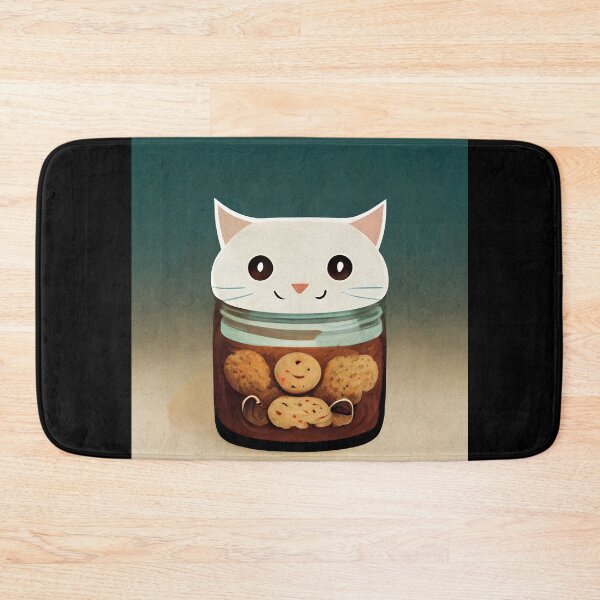 Item preview, Funny White Cute Cat Making Biscuits With Love in a Cookie Jar No Text designed and sold by MattsMultiverse.