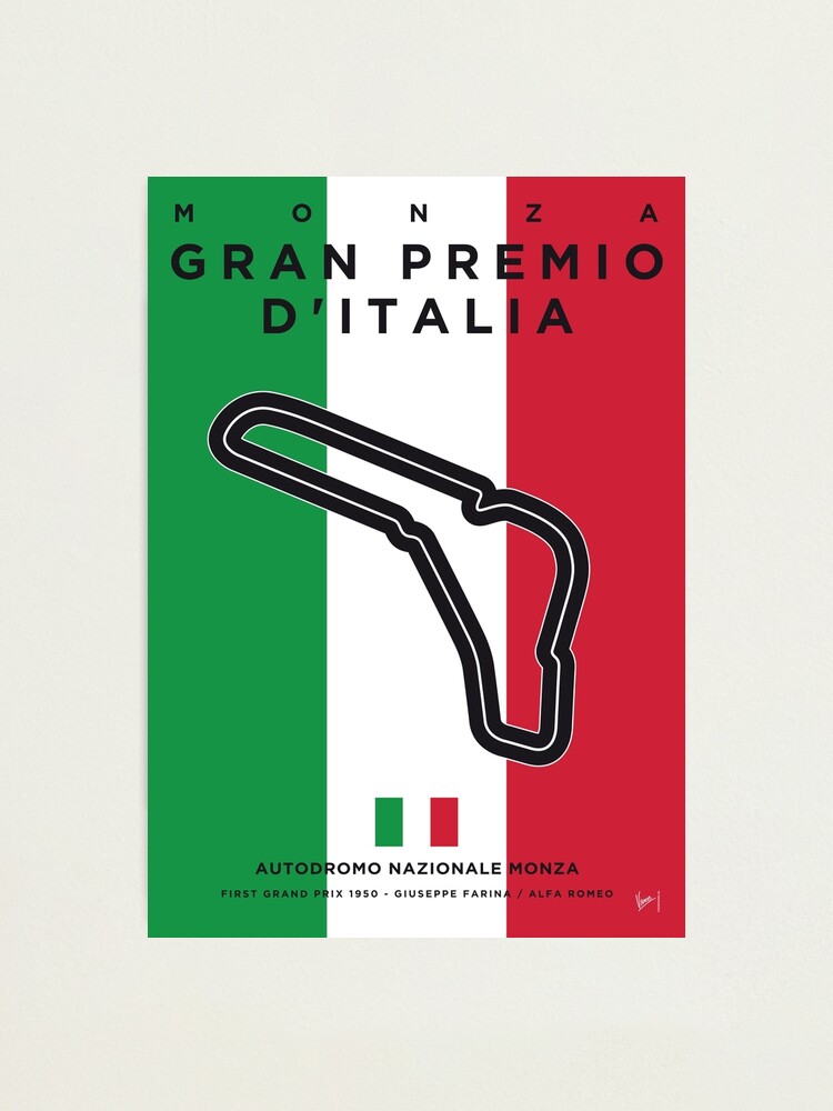 Alternate view of My F1 MONZA Race Track Minimal Poster Photographic Print