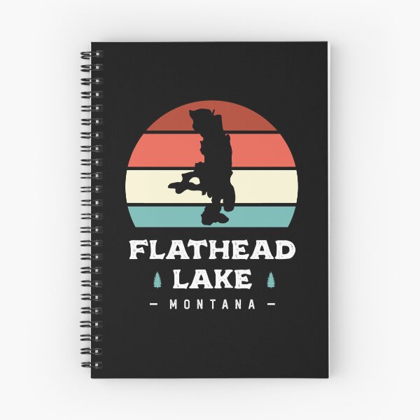 Item preview, Flathead Lake Montana National Park Camping Retro designed and sold by Uppercase Tees.