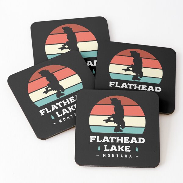 Item preview, Flathead Lake Montana National Park Camping Retro designed and sold by Uppercase Tees.
