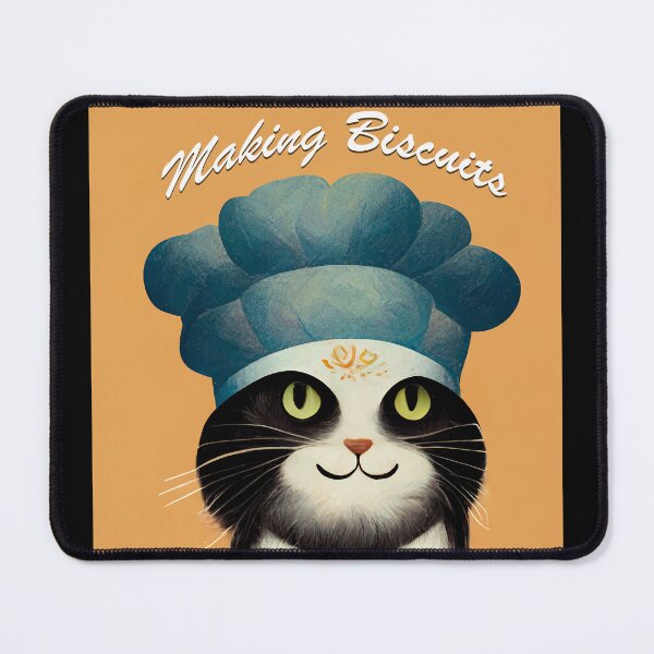 Item preview, Cute Black and White Funny Cat Making Biscuits With Love and a Chef Hat designed and sold by MattsMultiverse.