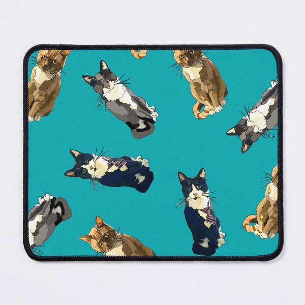 Item preview, Cats by BeeFoxTree on Turquoise background designed and sold by BeeFoxTree.