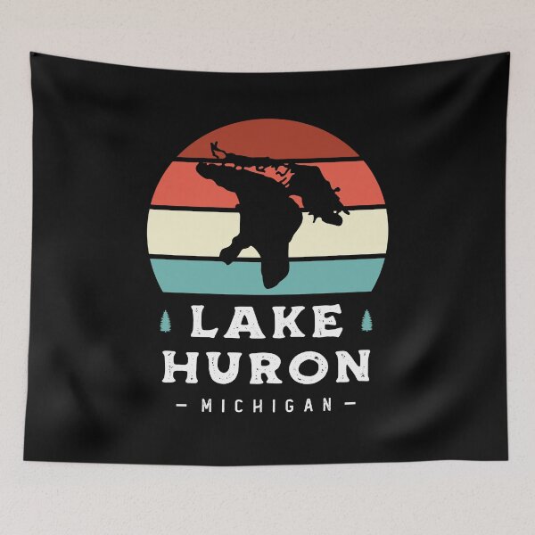 Item preview, Lake Huron Michigan National Park Camping Retro designed and sold by Uppercase Tees.