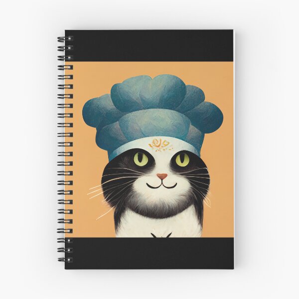 Item preview, Cute Black and White Funny Cat Making Biscuits With Love and a Chef Hat No Text designed and sold by MattsMultiverse.