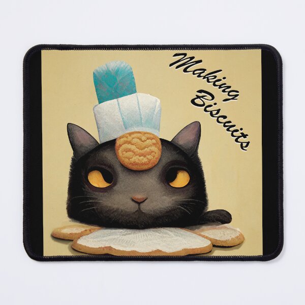 Item preview, Funny Black Cute Cat Making Biscuits With Love and a Cookie on Head designed and sold by MattsMultiverse.