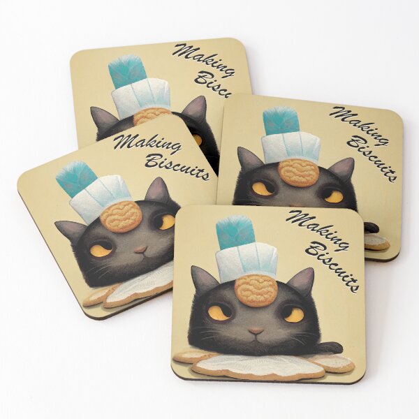 Item preview, Funny Black Cute Cat Making Biscuits With Love and a Cookie on Head designed and sold by MattsMultiverse.