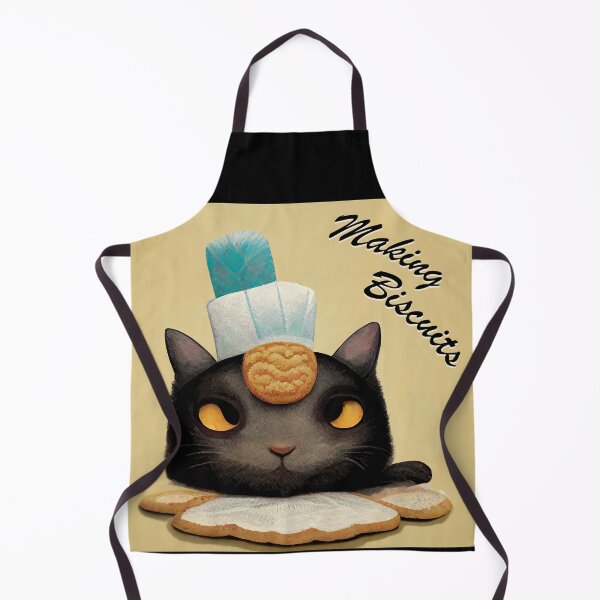 Item preview, Funny Black Cute Cat Making Biscuits With Love and a Cookie on Head designed and sold by MattsMultiverse.