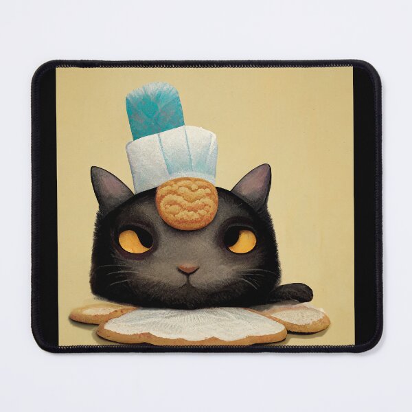 Item preview, Funny Black Cute Cat Making Biscuits With Love and a Cookie on Head No Text designed and sold by MattsMultiverse.