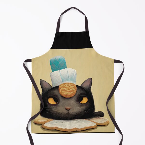 Item preview, Funny Black Cute Cat Making Biscuits With Love and a Cookie on Head No Text designed and sold by MattsMultiverse.