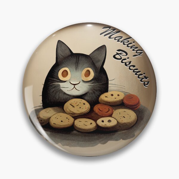 Item preview, Cute Black Funny Cat Making Biscuits With Love on a Cookie Plate designed and sold by MattsMultiverse.