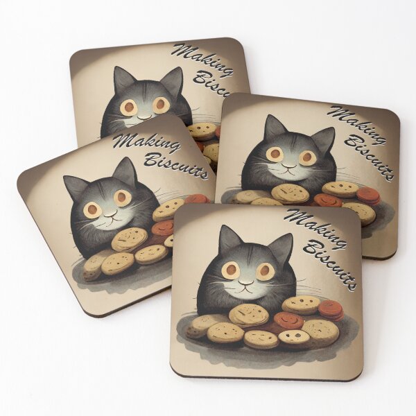 Item preview, Cute Black Funny Cat Making Biscuits With Love on a Cookie Plate designed and sold by MattsMultiverse.