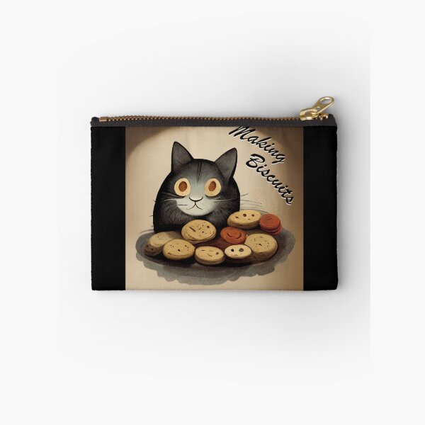 Item preview, Cute Black Funny Cat Making Biscuits With Love on a Cookie Plate designed and sold by MattsMultiverse.