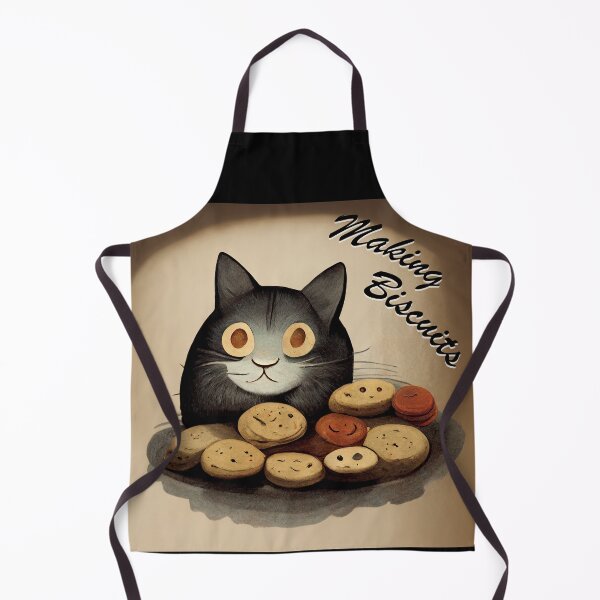 Item preview, Cute Black Funny Cat Making Biscuits With Love on a Cookie Plate designed and sold by MattsMultiverse.