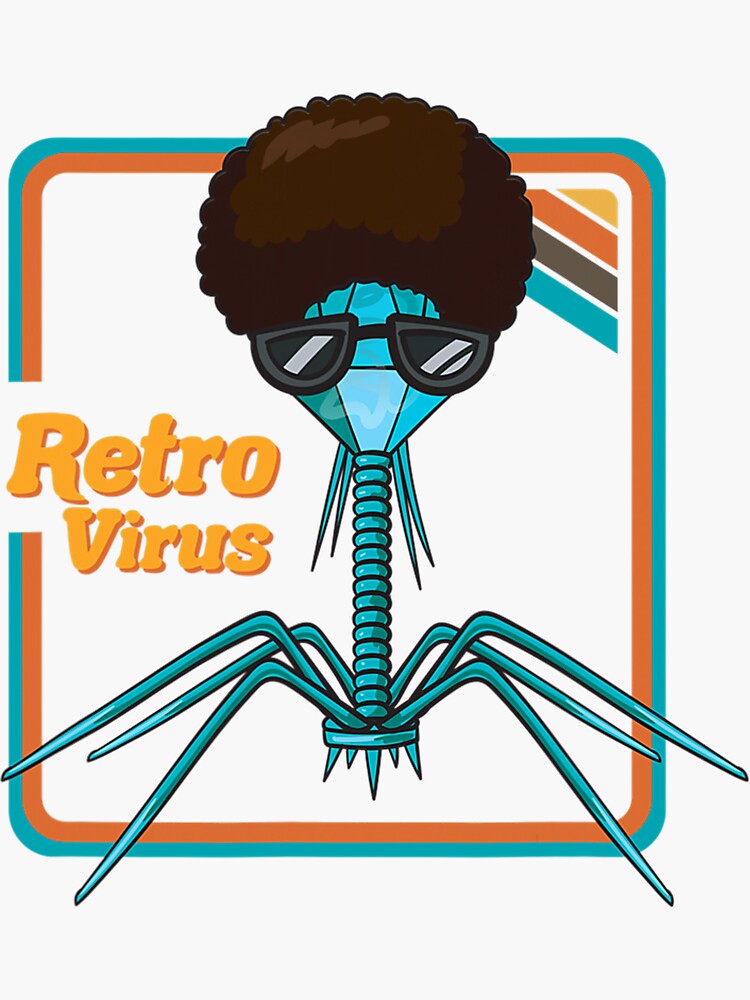 Retrovirus Microbiologist Bacteria Biology Teacher Biologist Sticker retrovirus-microbiologist-bacteria-biology-teacher-biologist-sticker