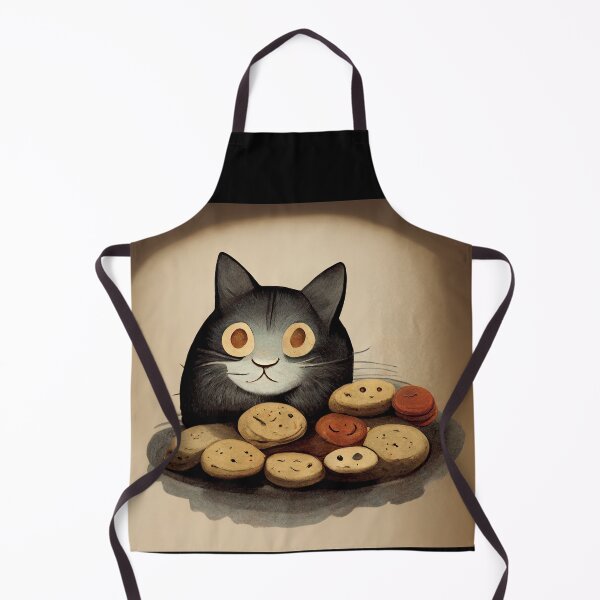 Item preview, Cute Black Funny Cat Making Biscuits With Love on a Cookie Plate No Text designed and sold by MattsMultiverse.