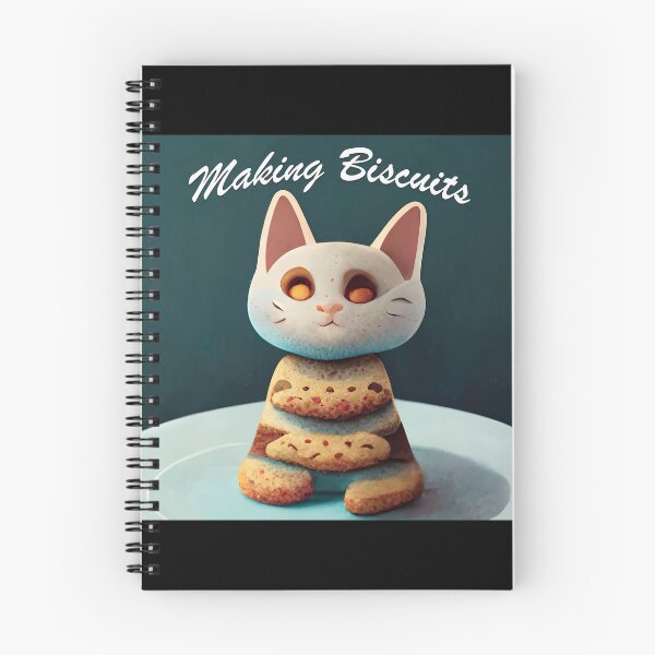 Item preview, Cute White Funny Cookie Cat Making Biscuits With Love and Cookie Tower designed and sold by MattsMultiverse.