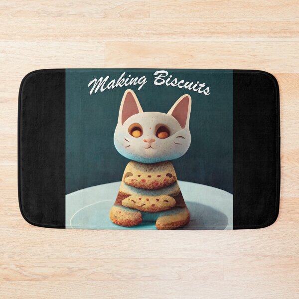 Item preview, Cute White Funny Cookie Cat Making Biscuits With Love and Cookie Tower designed and sold by MattsMultiverse.