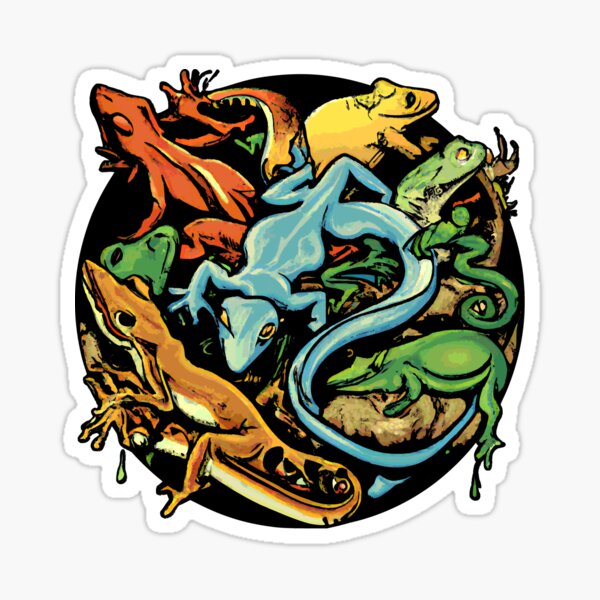 Retrowave Lizards and Reptiles 03 Sticker